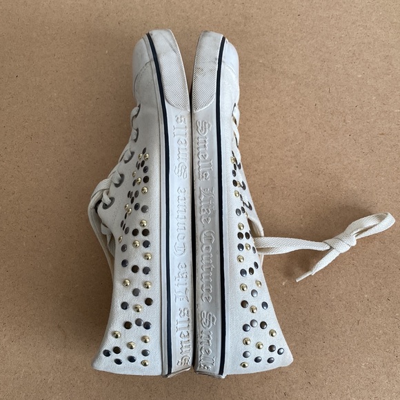 Juicy Couture Sneakers. White with Beads and Logos Size 10 - Picture 2 of 10